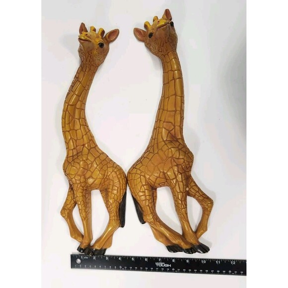 VTG HOMCO Giraffe 3D Wall Hanging Decor Plaque Lot of 2 Safari Animal 17in 1077 - Picture 11 of 11